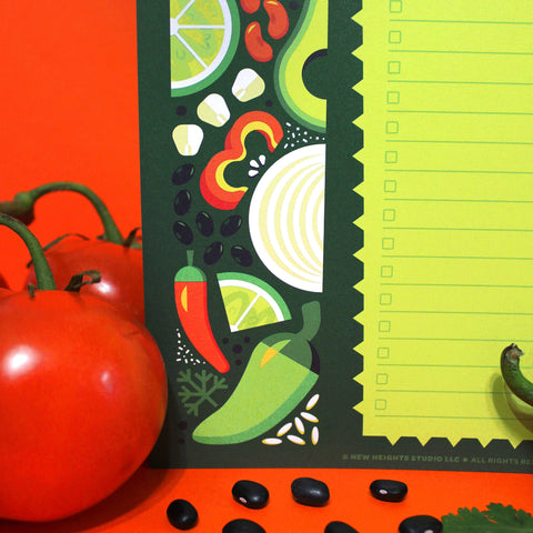 Latin-Themed Grocery List, Shopping Checklist Notepad