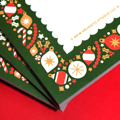 "Fa La La La Lots To Do" Green Christmas Stationery Notepad