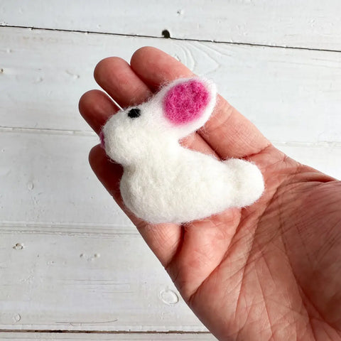 White Felt Baby Easter Bunny