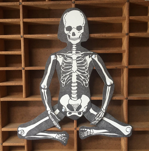 Skeleton Articulated Letterpress Figure