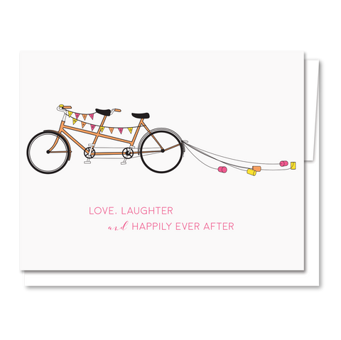 Wedding Bike - Illustrated Congratulations Card