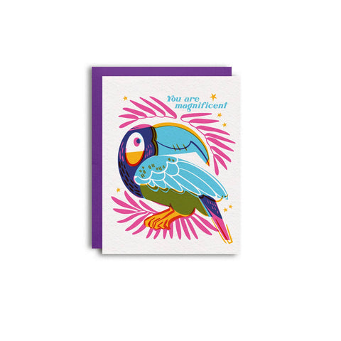 Toucan Birthday Risograph Greeting Card