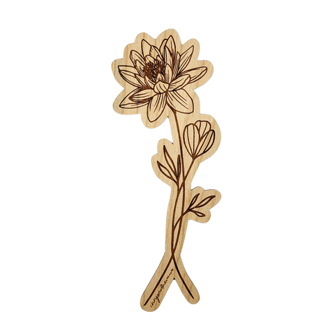 Chrysanthemum flower wood bookmark