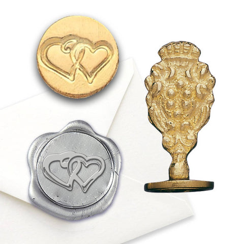 Double Heart - Florentine Brass Wax Seal Stampers