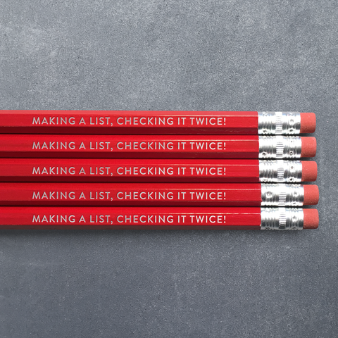 Making a List, Checking it Twice! - Pencil Pack of 5