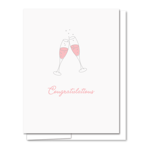 Champagne - Illustrated Congratulations Card