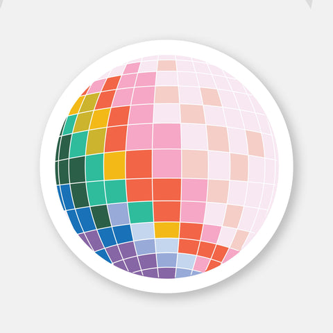 Rainbow Disco Ball Vinyl Sticker