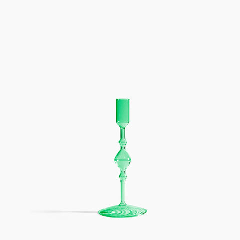 Glass Candlestick Holder in Tall:  Clear