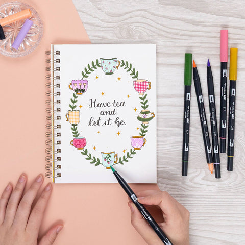 Tombow - Dual Brush Pen Art Markers, Teatime, 6-Pack