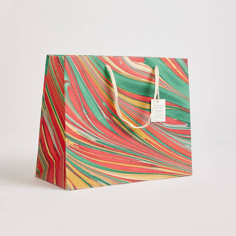Large Christmas Glitz Hand Marbled Gift Bags