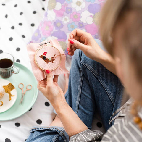 Christmas Dachshund Cross Stitch Kit