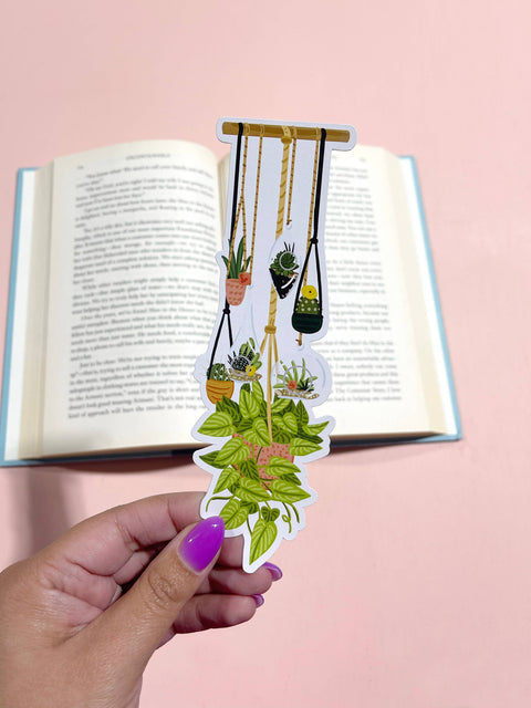 hanging plants cut out Hanging Plants Die Cut Bookmark – Slackline Press