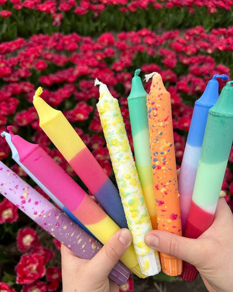 Taper Candles Confetti Colors