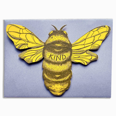 Bee kind letterpress card