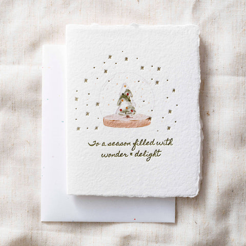 Snow Globe Christmas Tree Greeting Card