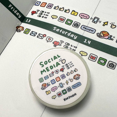 Social Media mini Washi Tape