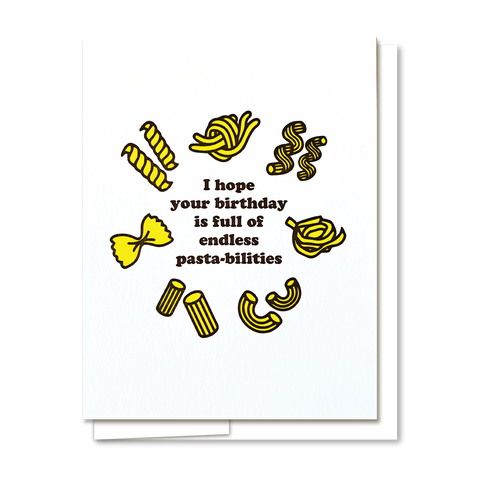 Pasta Birthday - Letterpress Birthday Card