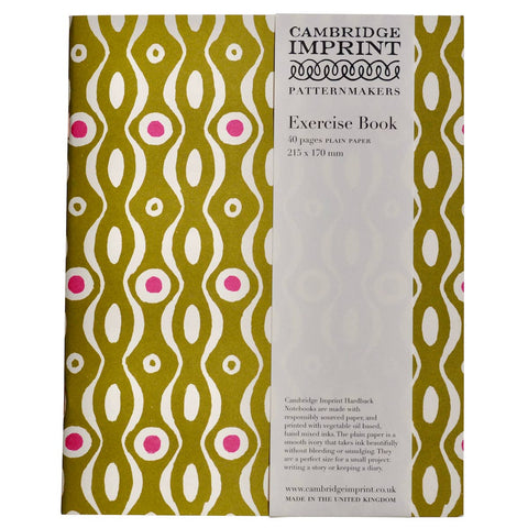 Exercise Book Persephone Bright Olive and Cool Pink
