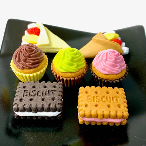 Mini Cupcakes and Biscuit Erasers