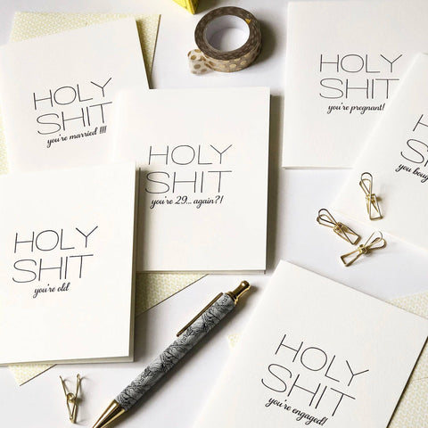 Holy Shit Retired Congrats Card