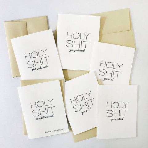 Holy Shit Retired Congrats Card