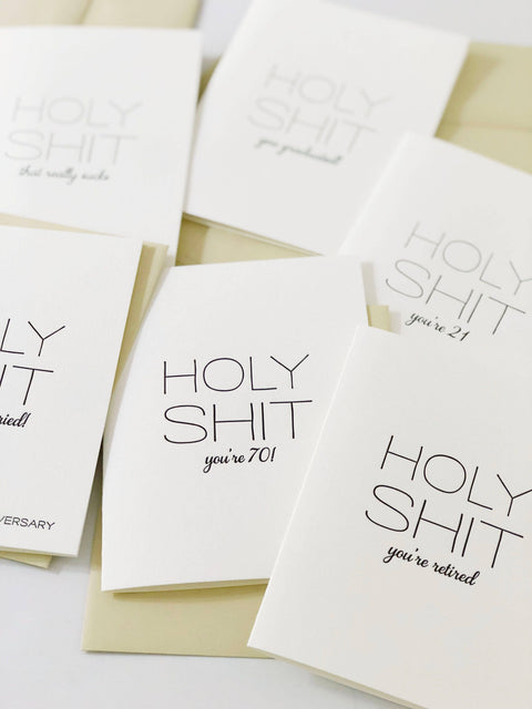 Holy Shit Retired Congrats Card