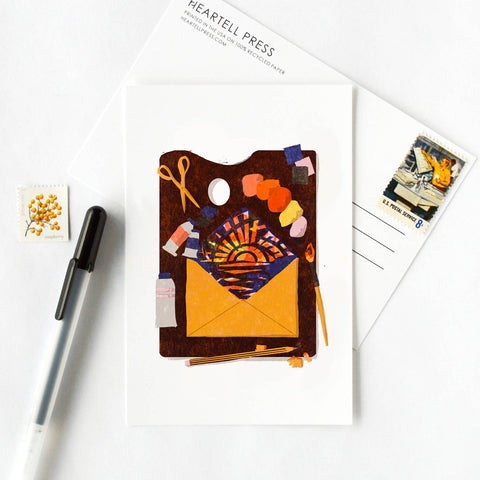 Envelope Palette Postcard