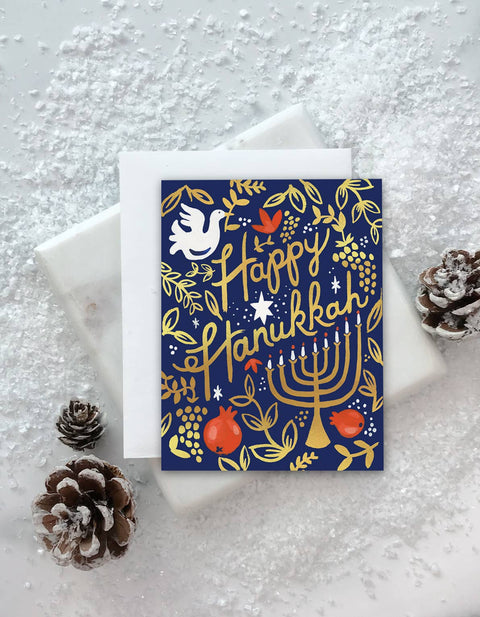 Pomegranate Hanukkah Card