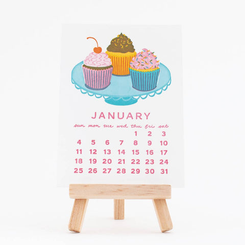 2026 Sweet Treats Letterpress Desk Calendar