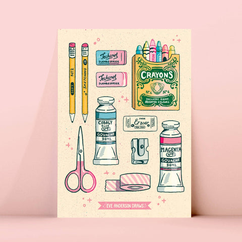 Art Supplies Sticker Sheet