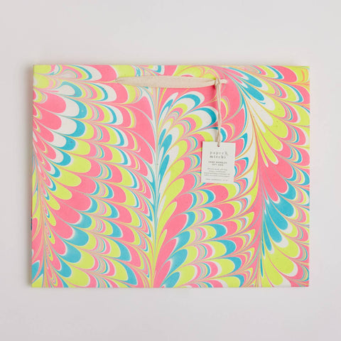 Large Neon Hand Marbled Gift Bags