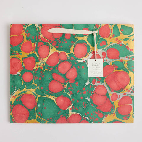 Large Christmas Glitz Hand Marbled Gift Bags