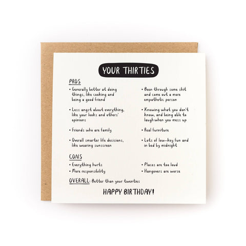 Your Thirties Birthday Card