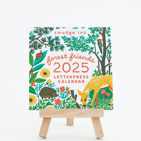 2025 Forest Friends Letterpress Desk Calendar