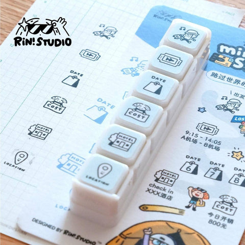 Mini 6 in 1 stamps - Travel