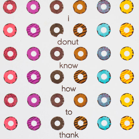 Donut Thank You - Letterpress Funny Thank You Card