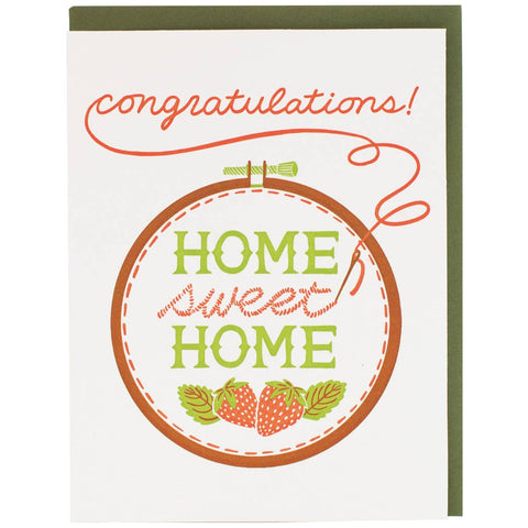 Embroidered New Home Card