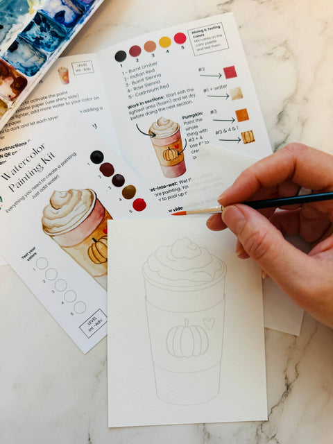 Pumpkin Spice Latte Watercolor Kit