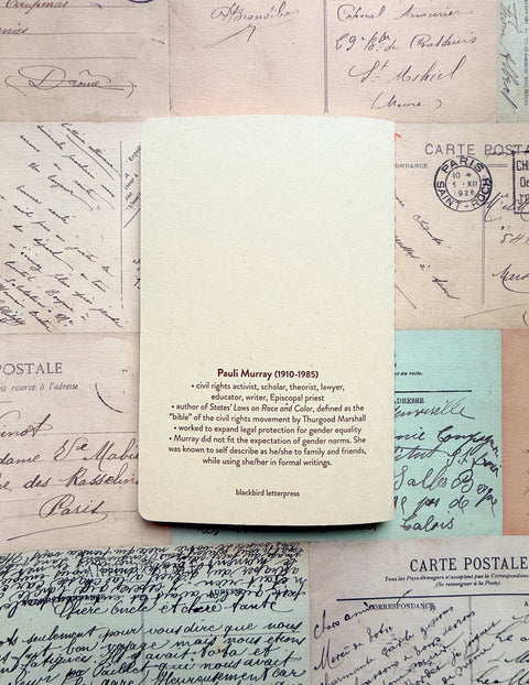 Pauli Murray letterpress notebook