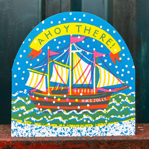 Ship Large Snowglobe Card