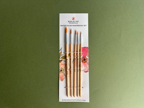 5-Piece Round Watercolor Brush Set,