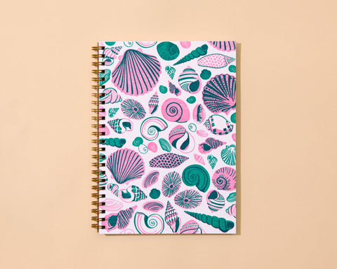 A5 Spiral Notebook—Letterpress Shell Pattern