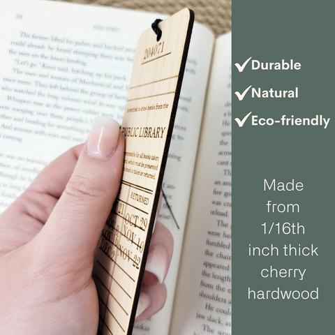Mountain and forest wood bookmark
