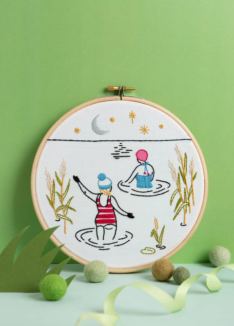 Wild Swimming Embroidery Kit (Swim) | Beginner Craft Kit