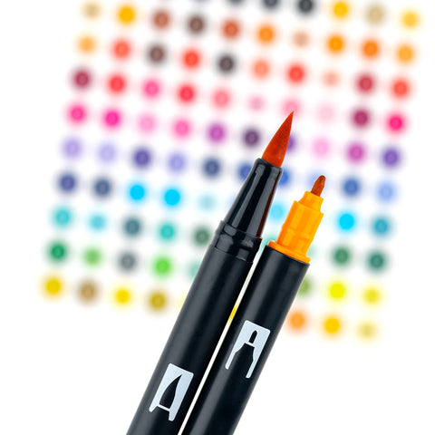 Tombow - Dual Brush Pen Art Markers, Happy Hour, 6-Pack