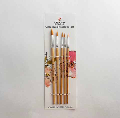 5-Piece Round Watercolor Brush Set,