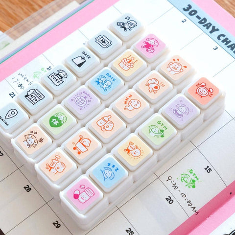 Mini 6 in 1 stamps - Routine