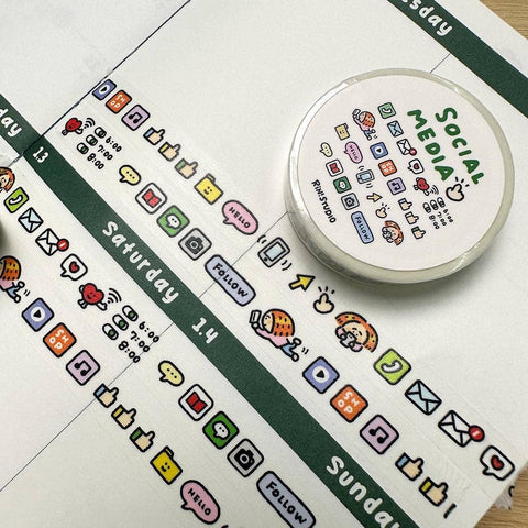 Social Media mini Washi Tape