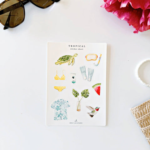 Tropical sticker sheets