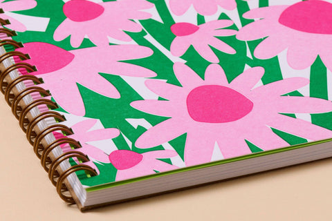 A5 Spiral Notebook—Letterpress  Coneflower